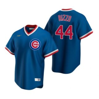 Men's Anthony Rizzo Chicago Cubs Cool Base Jersey Royal Cooperstown