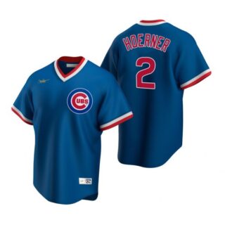 Men's Nico Hoerner Chicago Cubs Cool Base Jersey Royal Cooperstown
