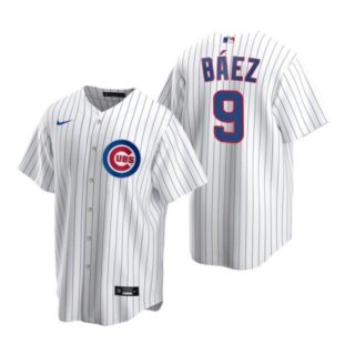 Men's Javier Baez Chicago Cubs Cool Base Jersey White