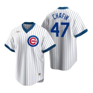 Men's Andrew Chafin Chicago Cubs Cool Base Jersey White Cooperstown