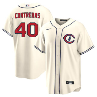 Youth Chicago Cubs Willson Contreras 2022 Field of Dreams Cream Stitched Jersey With Name