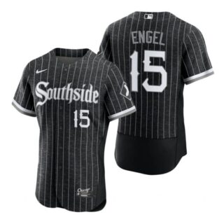 Men's Flex Base Chicago White Sox Adam Engel 2021 City Connect Southside Jersey Black Stitched