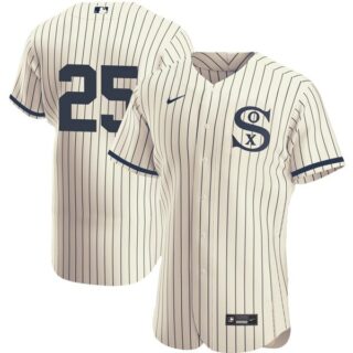 Men's - Flex Base Chicago White Sox #25 Andrew Vaughn Field of Dreams Throwback Jersey Stitched