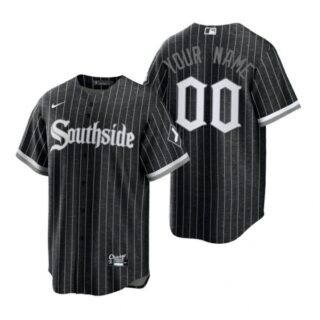 Men's Cool Base Chicago White Sox Custom 2021 City Connect Southside Jersey Black Stitched