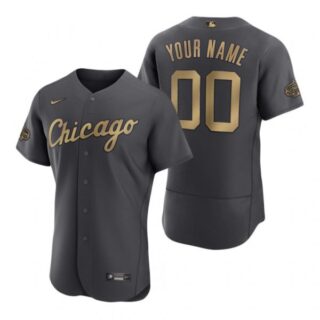 Men's Flex Base Custom Chicago White Sox 2022 MLB All-Star Game Charcoal Black Stitched Jersey