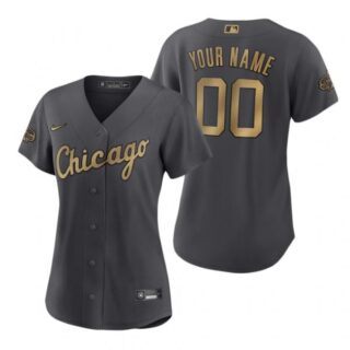 Women's Custom Chicago White Sox 2022 MLB All-Star Game Charcoal Black Stitched Jersey