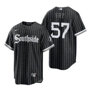 Men's Cool Base Chicago White Sox Jace Fry 2021 City Connect Southside Jersey Black Stitched