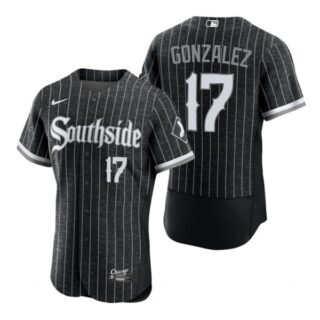 Men's Flex Base Chicago White Sox Luis Gonzalez 2021 City Connect Southside Jersey Black Stitched