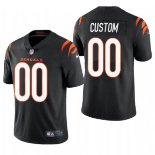 Men's Custom Cincinnati Bengals Vapor Limited Jersey Stitched 2021 Black