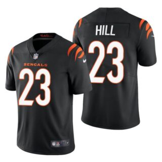 Men's Cincinnati Bengals Daxton Hill 2022 NFL Draft Stitched Jersey Black