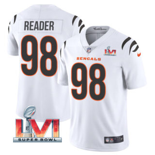 Men's D.J. Reader Cincinnati Bengals 2022 Super Bowl LVI Vapor Limited Stitched Jersey White