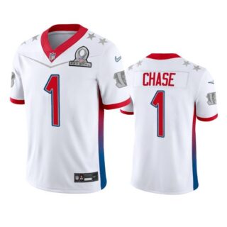 Men's Ja'Marr Chase Cincinnati Bengals 2022 AFC Pro Bowl Stitched Jersey White