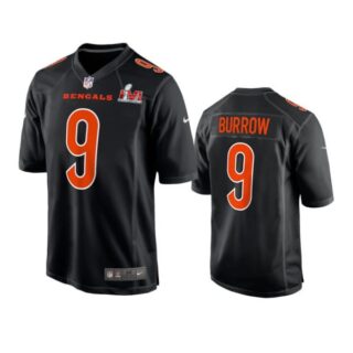 Men's Joe Burrow Cincinnati Bengals 2022 Super Bowl LVI Black Bound Game Stitched Jersey