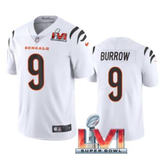 Youth Joe Burrow Cincinnati Bengals 2022 Super Bowl LVI Vapor Limited Stitched Jersey White