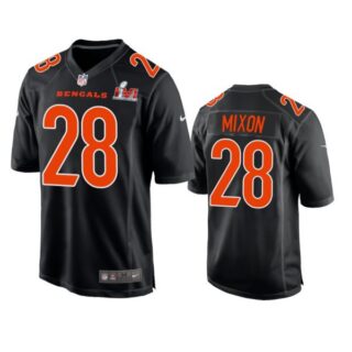 Men's Joe Mixon Cincinnati Bengals 2022 Super Bowl LVI Black Bound Game Stitched Jersey