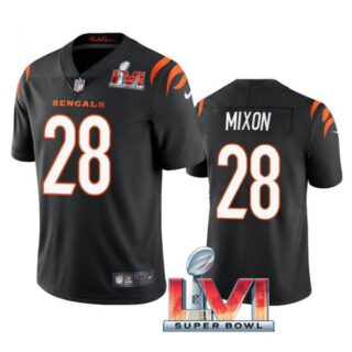 Youth Joe Mixon Cincinnati Bengals 2022 Super Bowl LVI Vapor Limited Stitched Jersey Black
