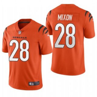 Men's #29 Joe Mixon Cincinnati Bengals Vapor Limited Jersey Stitched 2021 Orange