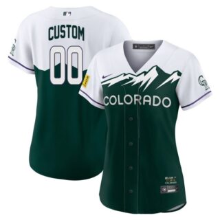 Women's Colorado Rockies Custom 2022 City Connect Green Stitched Jersey