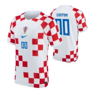 Men's Custom Croatia National Team White Home Soccer Jersey 2022-23