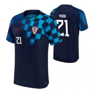 Youth Domagoj Vida Croatia National Team Dark Blue Away Soccer Jersey 2022-23