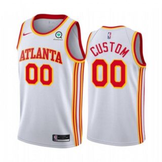 Men's Custom Atlanta Hawks Basketball Jersey White