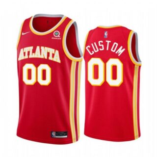 Men's Custom Atlanta Hawks Basketball Jersey Red