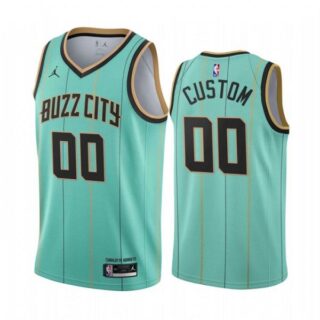 Men's Custom Charlotte Hornets Basketball Jersey Green