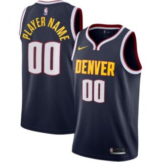 Men's Custom Denver Nuggets Basketball Jersey Navy