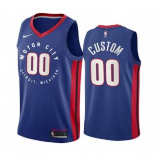 Men's Custom Detroit Pistons Basketball Jersey Navy