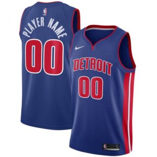 Men's Custom Detroit Pistons Basketball Jersey Blue