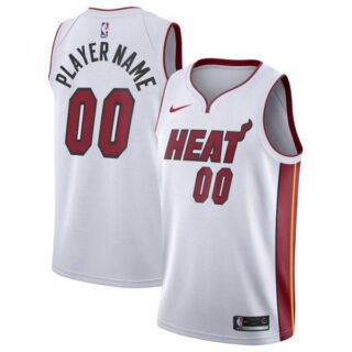Men's Custom Miami Heat Basketball Jersey White