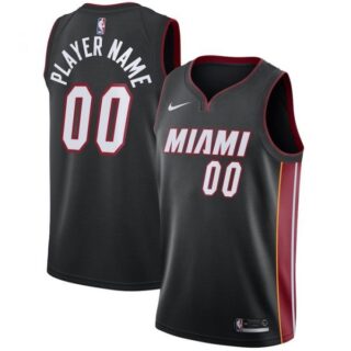 Men's Custom Miami Heat Basketball Jersey Black