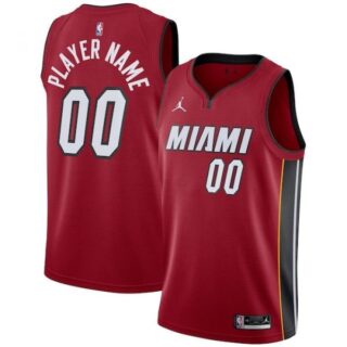 Men's Custom Miami Heat Basketball Jersey Red