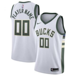 Men's Custom Milwaukee Bucks Basketball Jersey White