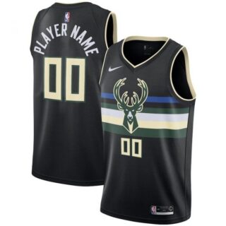 Men's Custom Milwaukee Bucks Basketball Jersey Black