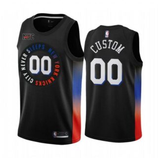 Men's Custom New York Knicks Basketball Jersey Black