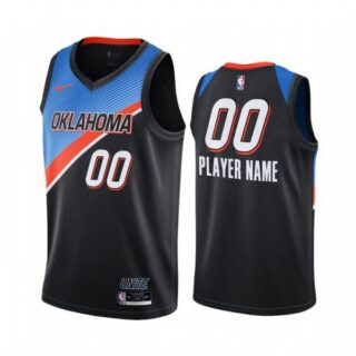 Men's Custom Oklahoma City Thunder Basketball Jersey Black
