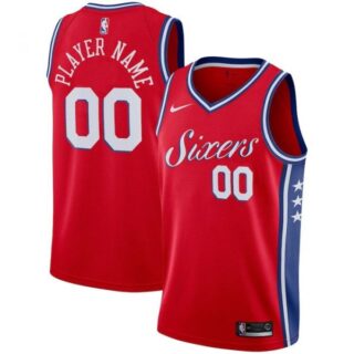 Men's Custom Philadelphia 76ers Basketball Jersey Red