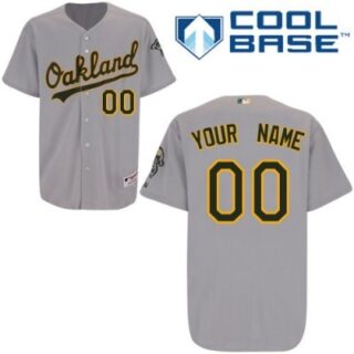 customized oakland athletics jersey grey road cool base baseball jersey