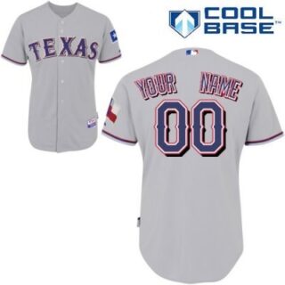 customized texas rangers jersey grey road cool base baseball jersey