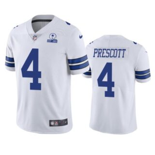 Men's #4 Dak Prescott Dallas Cowboys Vapor Limited Jersey Stitched White