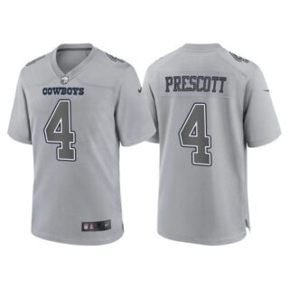 Men's Dallas Cowboys Dak Prescott Gray Atmosphere Fashion Stitched Jersey