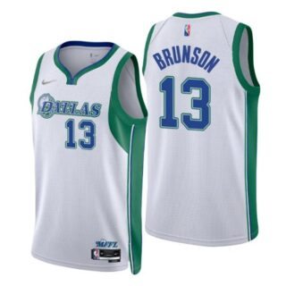 Men's Jalen Brunson Dallas Mavericks 75th Anniversary Diamond Jersey White City