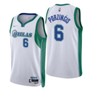 Men's Kristaps Porzingis Dallas Mavericks 75th Anniversary Diamond Jersey White City