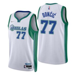 Men's Luka Doncic Dallas Mavericks 75th Anniversary Diamond Jersey White City