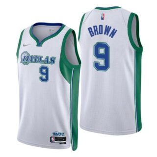 Men's Moses Brown Dallas Mavericks 75th Anniversary Diamond Jersey White City