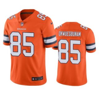 Men's Albert Okwuegbunam Denver Broncos Limited Footbal Jersey Orange Color Rush