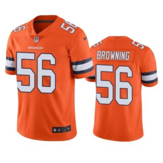 Men's Baron Browning Denver Broncos Limited Footbal Jersey Orange Color Rush
