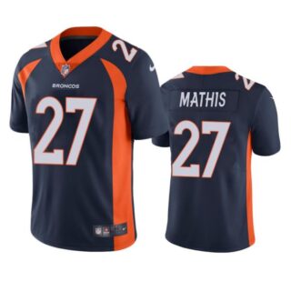 Men's Damarri Mathis Denver Broncos Limited Footbal Jersey Navy