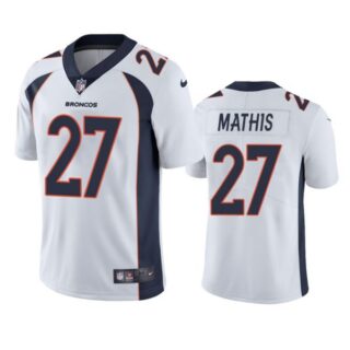 Men's Damarri Mathis Denver Broncos Limited Footbal Jersey White
